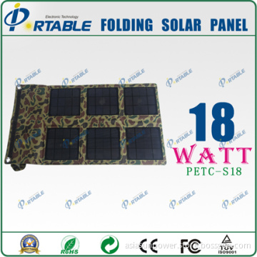 18W Foldable Solar Panel Charger Bag for Mobile Phone/Laptop/Car Battery (PETC-S18)